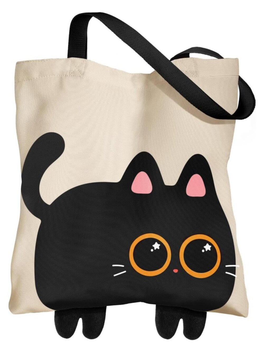 Canvas Tote Bag for Women Funny Feet Cute Cat Graphic
